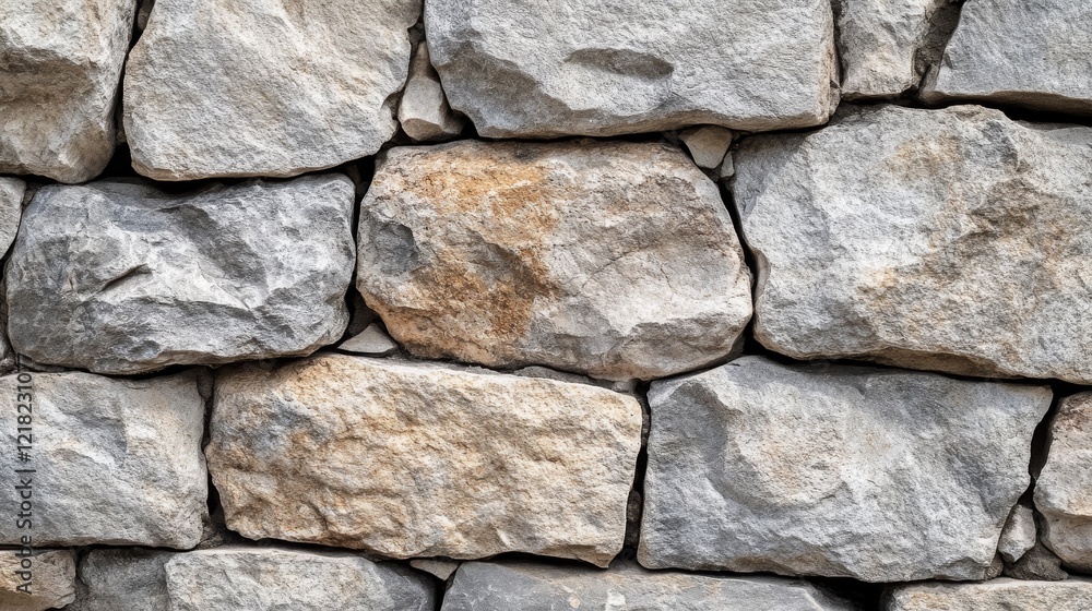 Grey and Tan Stone Wall Texture Close Up Grey and Tan Stone Wall Texture Close Up