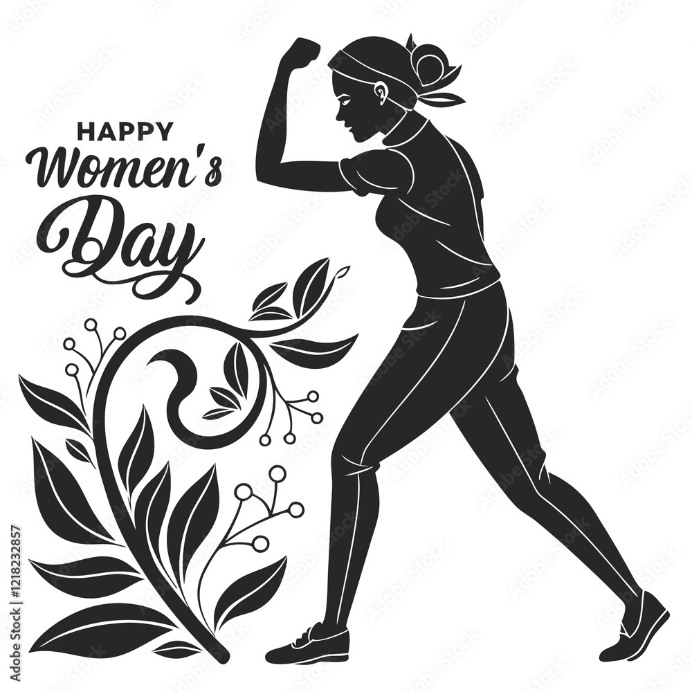 Fototapeta premium happy women's day silhouette vector illustration