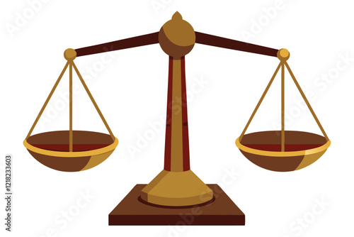 Illustration of a balanced   scale white background