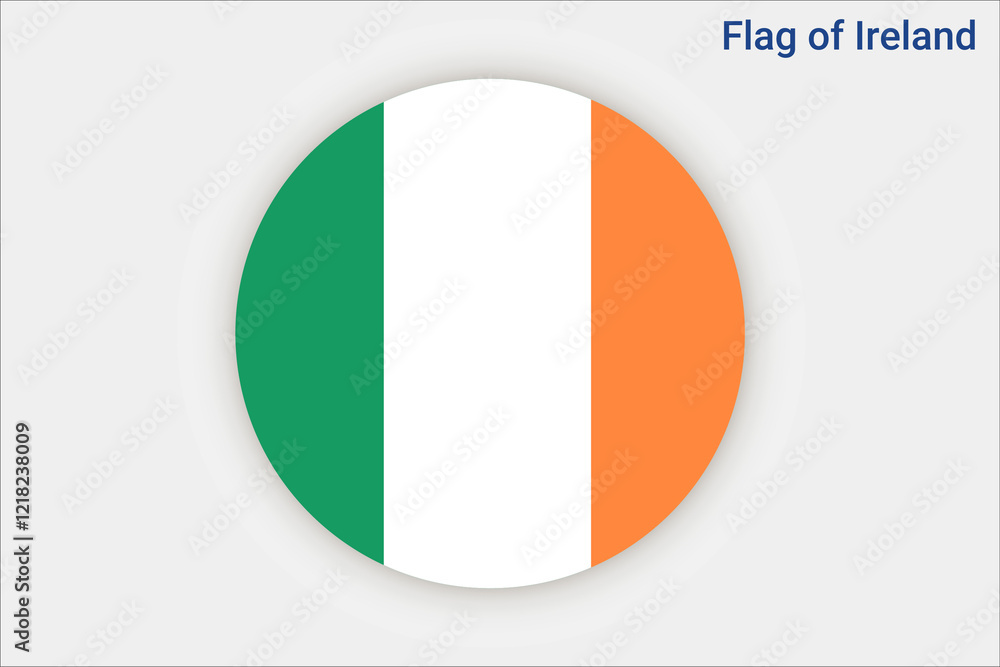 High detailed flag of Ireland. National Ireland flag. Europe. 3D illustration. High detailed flag of Ireland. National Ireland flag. Europe. 3D illustration.