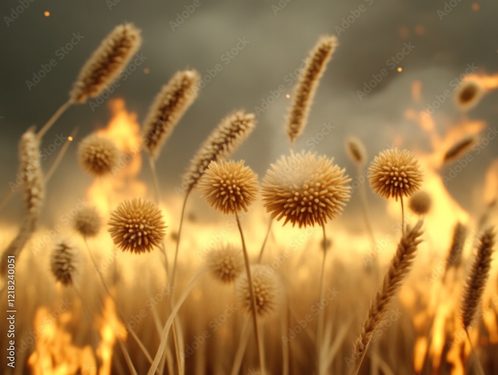 Wildfire consumes dried grasses rural landscape dramatic imagery fiery environment close-up viewpoint nature's fury Wildfire consumes dried grasses rural landscape dramatic imagery fiery environment close-up viewpoint nature's fury