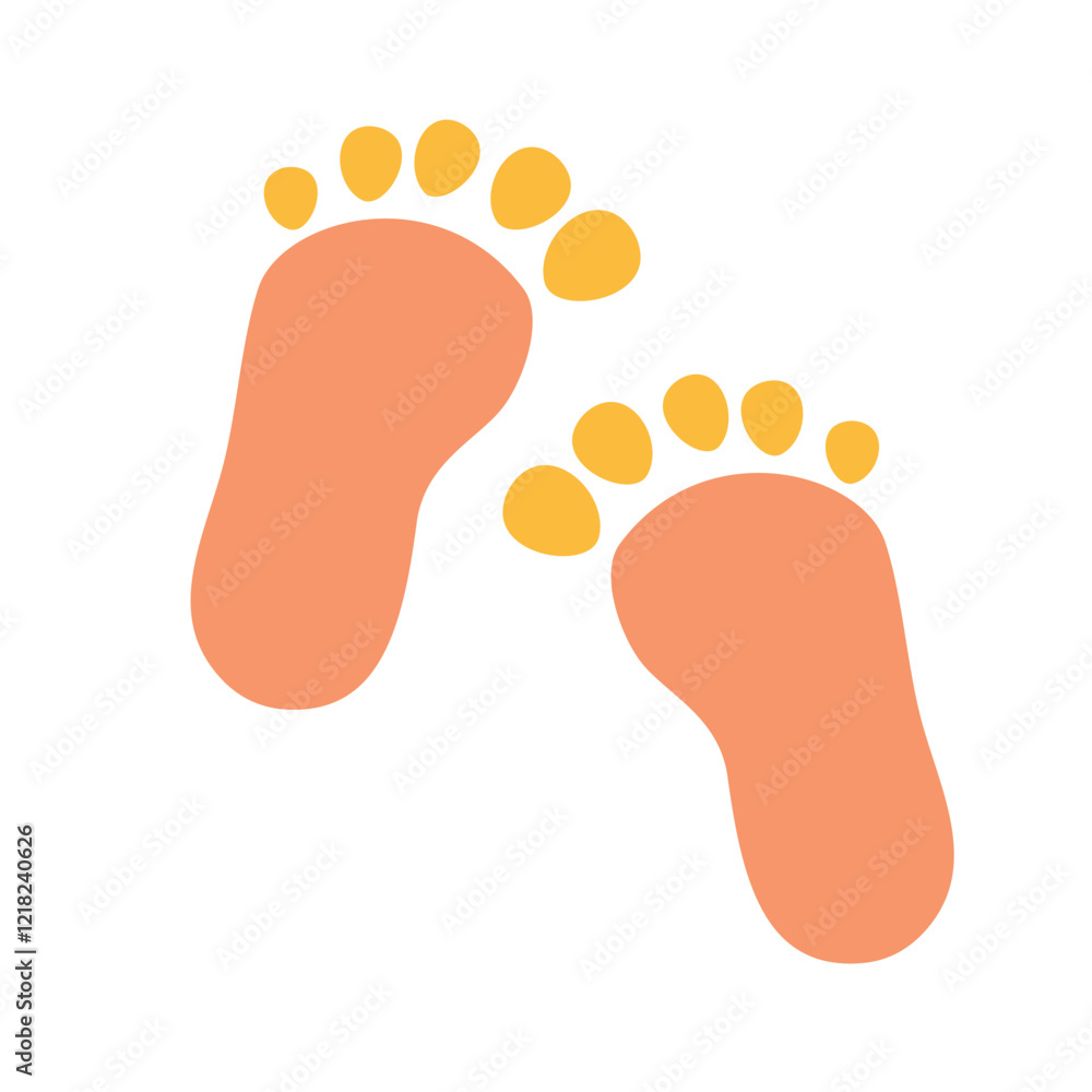 Baby Foot Prints. Cute Newborn Footprint Illustration Baby Foot Prints. Cute Newborn Footprint Illustration