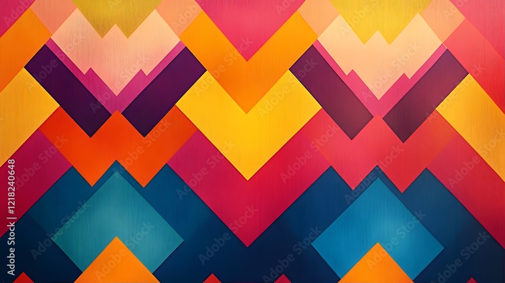 Vibrant Geometric Abstract Art Print Colorful Chevron Pattern Vibrant Geometric Abstract Art Print Colorful Chevron Pattern