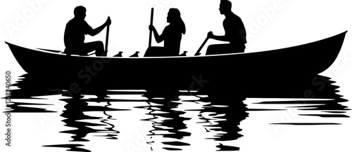people on canoe silhouette