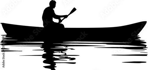 people on canoe silhouette