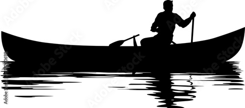 people on canoe silhouette