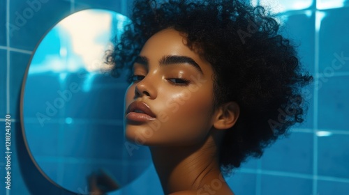 Blue Hue Beauty: A Portrait of Radiance