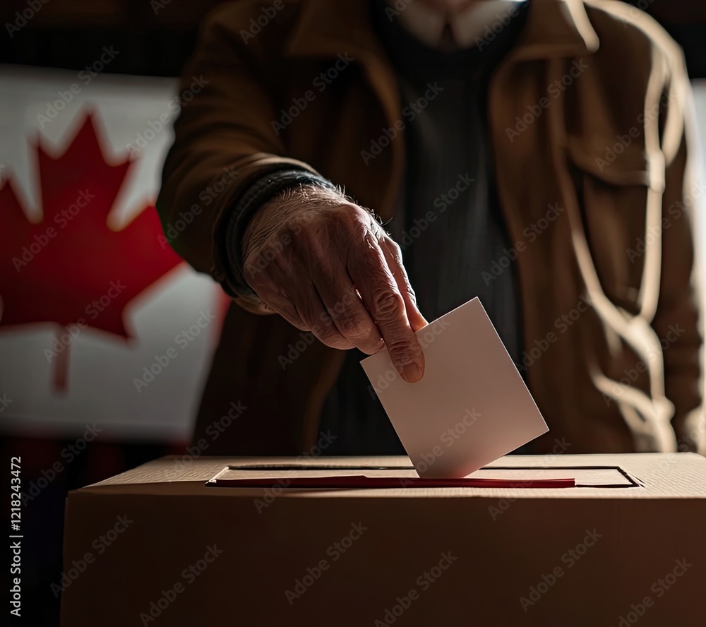 Voting in a Canadian Election at a Polling Station Generative AI