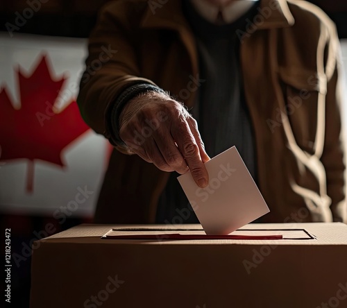 Obraz na płótnie Voting in a Canadian Election at a Polling Station Generative AI w salonie