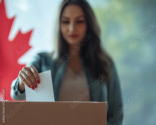 Wallpaper Mural Voting in a Canadian Election With Ballot Submission Generative AI Torontodigital.ca