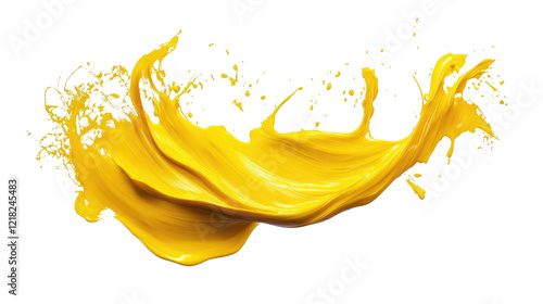 Fresh mango or orange juice splash with transparent PNG background