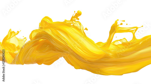 Fresh mango or orange juice splash with transparent PNG background