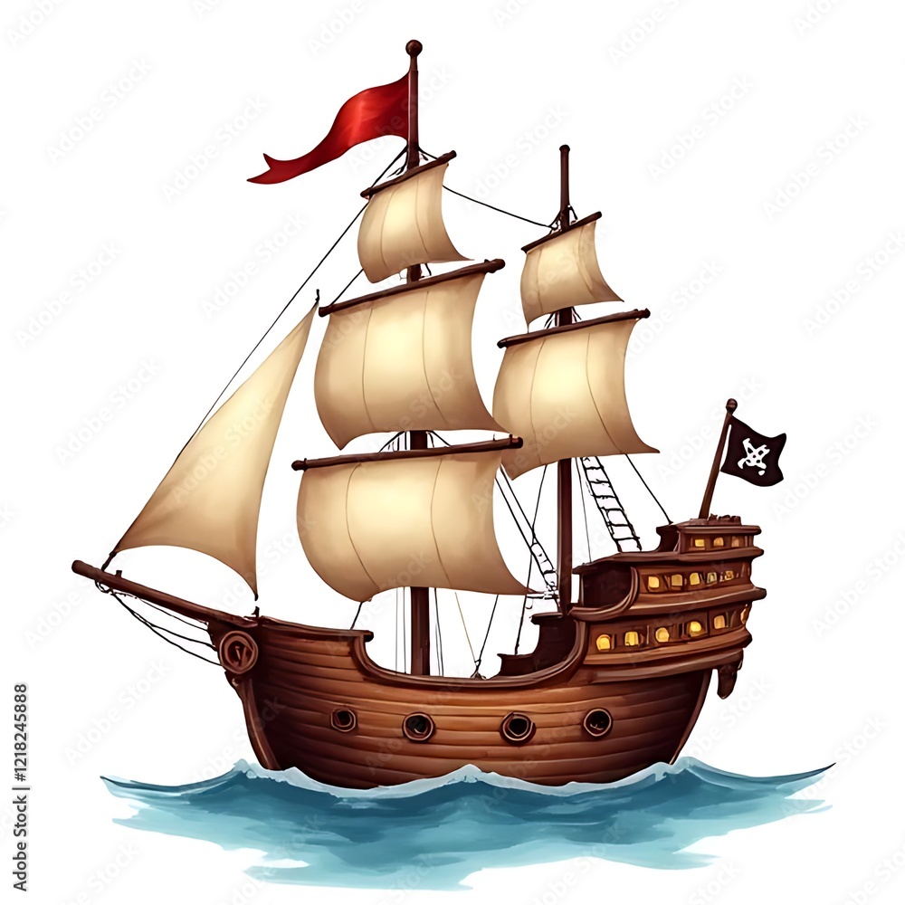 Fototapeta premium pirate ship isolated on white
