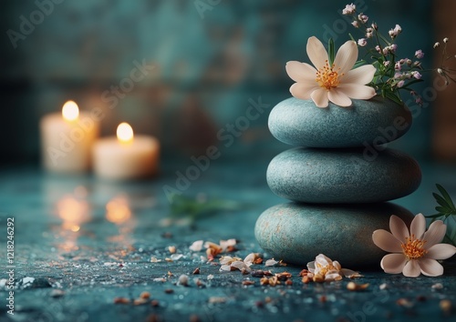 Spa, Wellness, Health, Healthy, Fitness, Flowers, Serene, Tranquil, Tranquility Meditation Card Background Wallpaper Image Photo Illustration