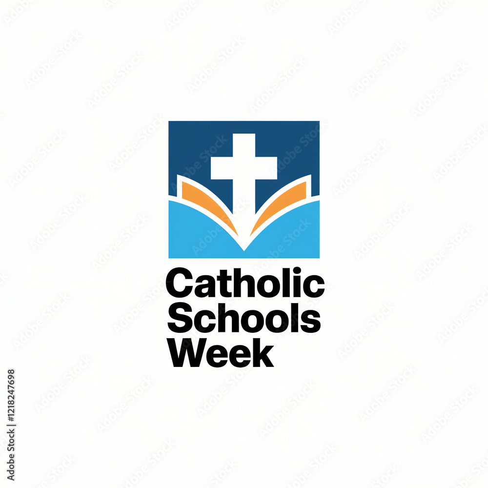 Fototapeta premium Catholic Schools Week Icon Logo Social Share