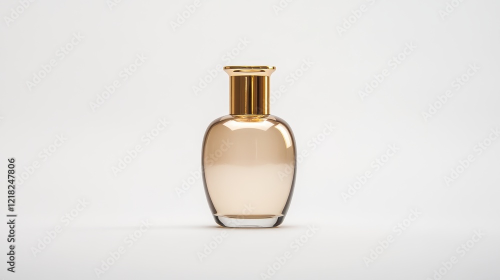 Elegant and Minimalist Perfume Bottle with Gold Cap on a Plain Background, Ideal for Beauty Products, Fragrance, and Lifestyle Branding in Stock Photography Elegant and Minimalist Perfume Bottle with Gold Cap on a Plain Background, Ideal for Beauty Products, Fragrance, and Lifestyle Branding in Stock Photography