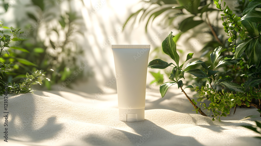 3d realistic face cream for mockup, in plain background with shades 3d realistic face cream for mockup, in plain background with shades