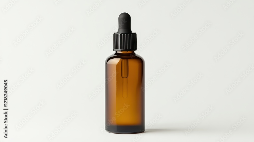 Elegant Amber Glass Dropper Bottle for Essential Oils, Serums, or Medicines, Isolated on a Clean White Background, Ideal for Product Photography and Branding Elegant Amber Glass Dropper Bottle for Essential Oils, Serums, or Medicines, Isolated on a Clean White Background, Ideal for Product Photography and Branding