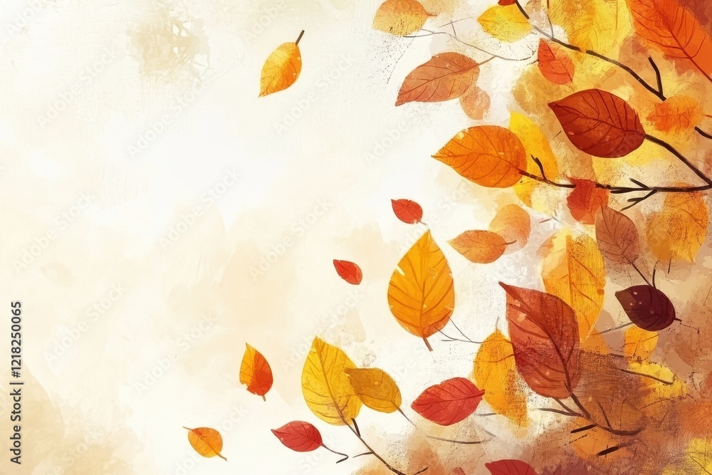 Obraz premium Autumn Leaves Falling Softly Down On A Gentle Breeze