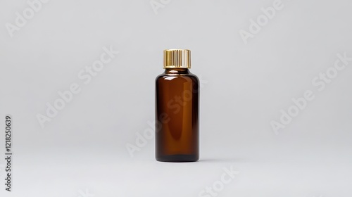 Wallpaper Mural Elegant Amber Glass Bottle Isolated on Soft Grey Background for Essential Oils, Liquid Products, or Natural Beauty Selections, Ideal for Product Photography and Packaging Mockups Torontodigital.ca