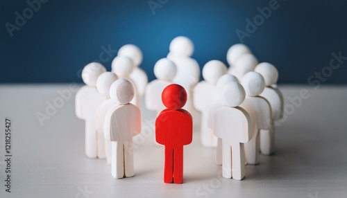 Wallpaper Mural Red leader figure surrounded by white figures. Concept for leadership, management, team, and individuality Torontodigital.ca