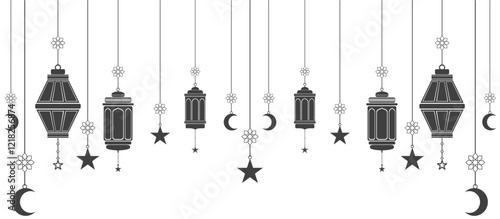 islamic lantern ramadan kareem background	vector eps