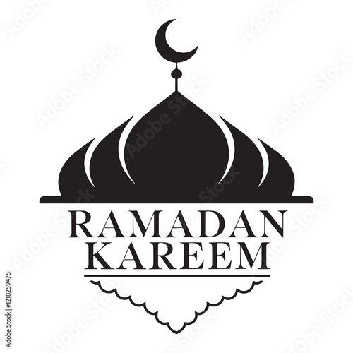 Islamic Inspired Ramadan Kareem Monochromatic Art