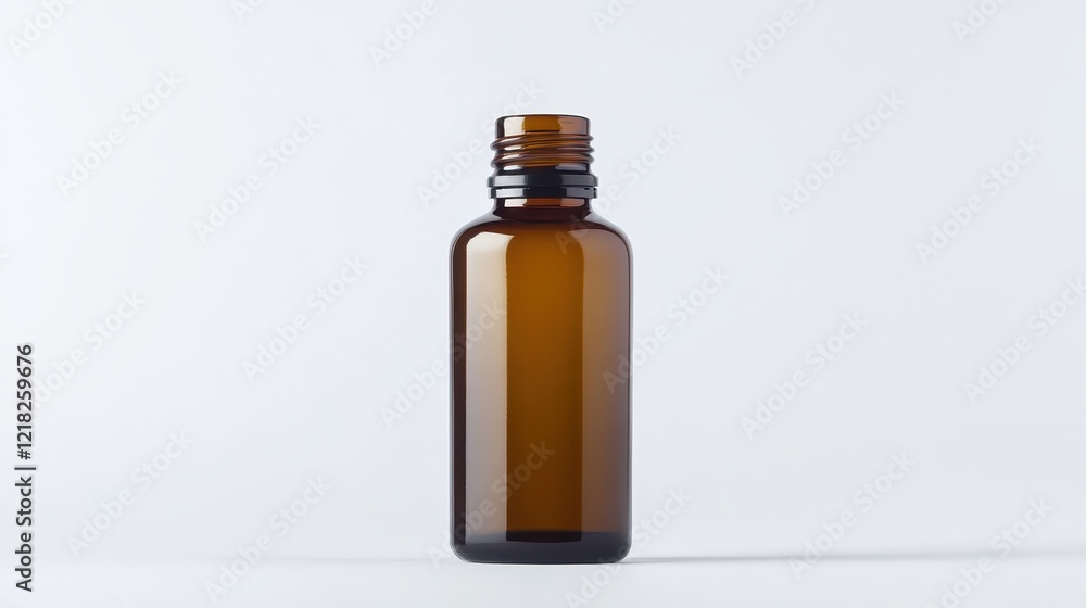 Amber Glass Bottle on a Light Background Ideal for Cosmetic, Pharmaceutical, and Essential Oil Packaging with a Modern Aesthetic and Versatile Design for Branding Amber Glass Bottle on a Light Background Ideal for Cosmetic, Pharmaceutical, and Essential Oil Packaging with a Modern Aesthetic and Versatile Design for Branding