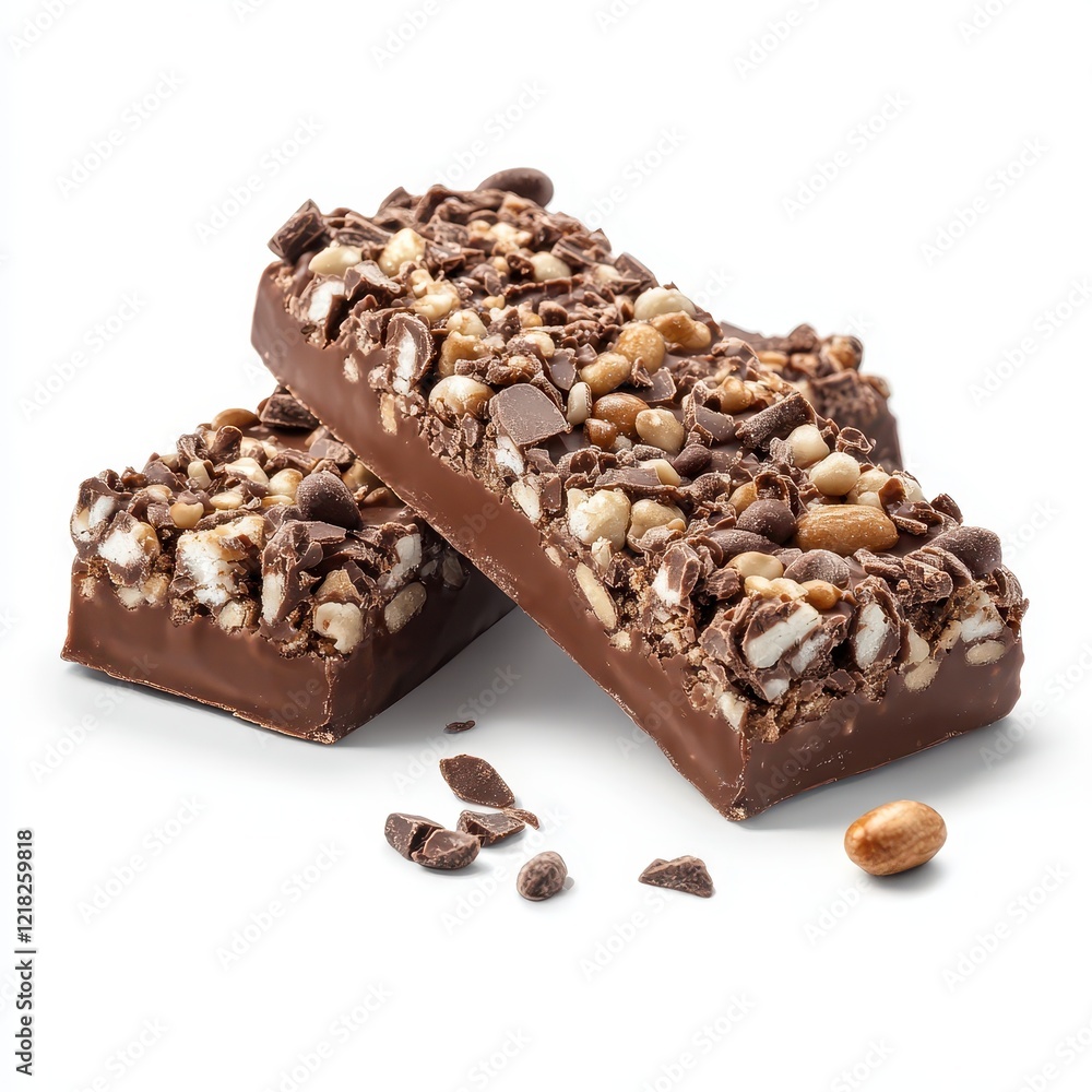 Delicious Chocolate Bars with Nuts and Crisp Topping. Delicious Chocolate Bars with Nuts and Crisp Topping.