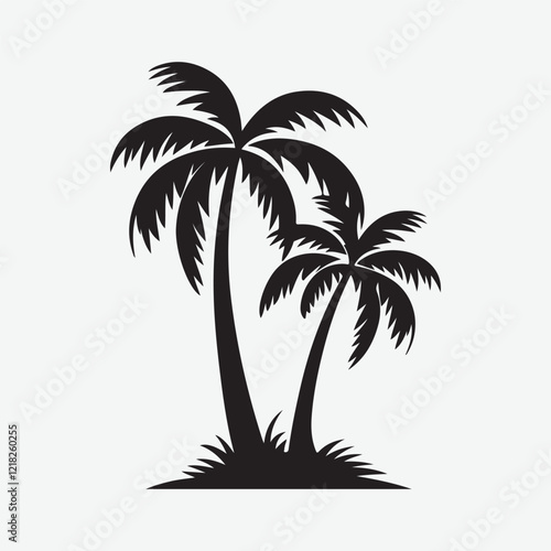 Vector illustration of a coconut tree