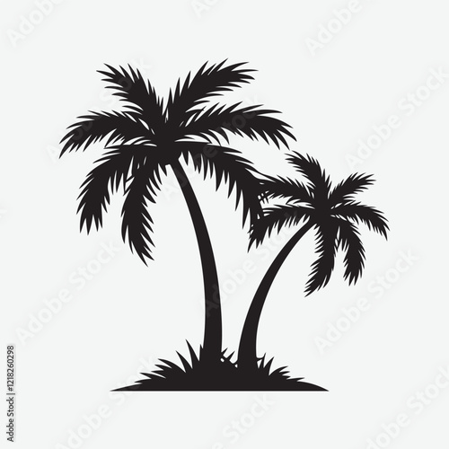 Vector illustration of a coconut tree