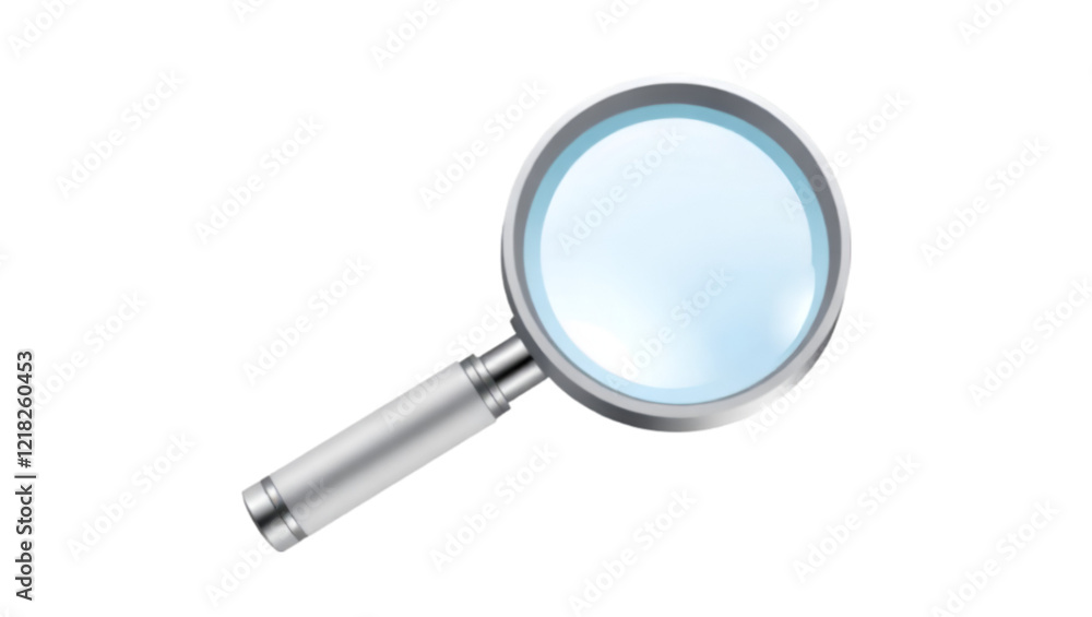 High-quality illustration of a modern magnifying glass. High-quality illustration of a modern magnifying glass.