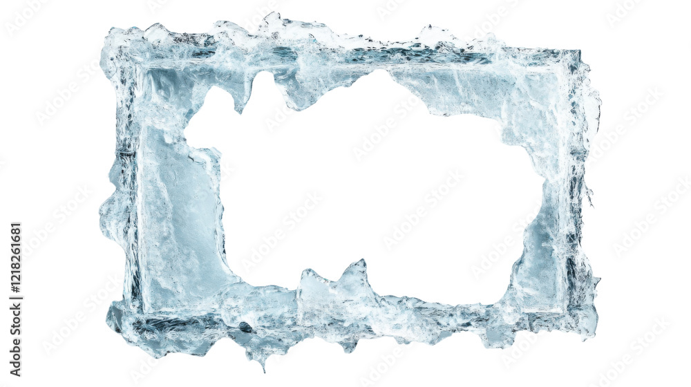 Ice frame on transparent background Ice frame on transparent background