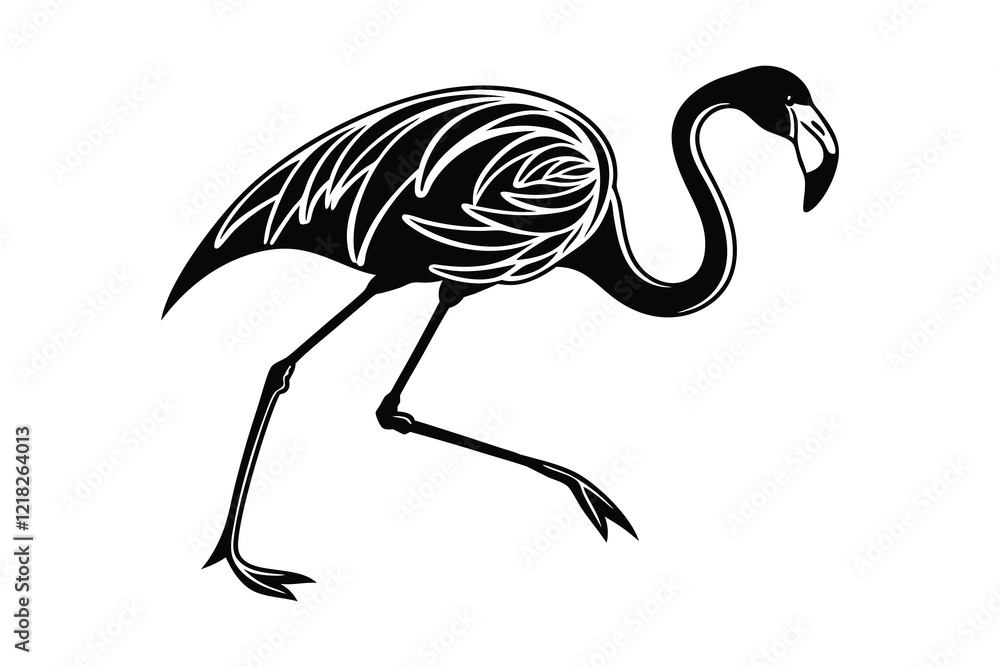 Obraz premium flamingo silhouette vector illustration