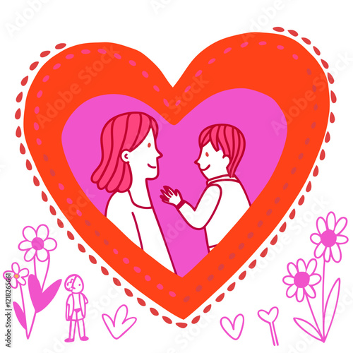 I love you mom illustration vector art