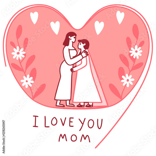 I love you mom illustration vector art