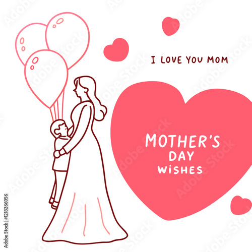 I love you mom illustration vector art