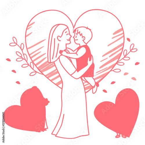 I love you mom illustration vector art