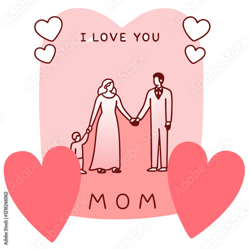 I love you mom illustration vector art
