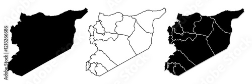 Syria Map vector icon. Map of Syria various styles.