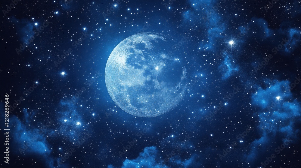 Obraz premium Celestial Body Amidst Starry Night Sky