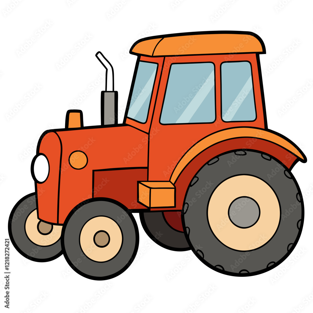 Obraz premium red tractor isolated on white