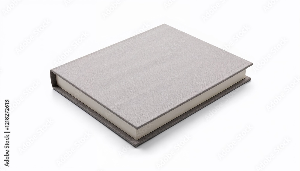Isolated grey book mockup with elegant cover and blank pages for design presentation Isolated grey book mockup with elegant cover and blank pages for design presentation