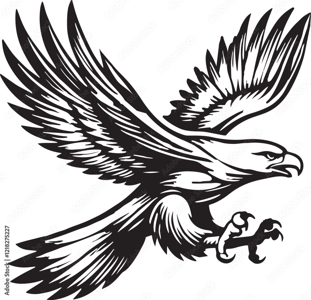 Obraz premium eagle silhouette vector illustration