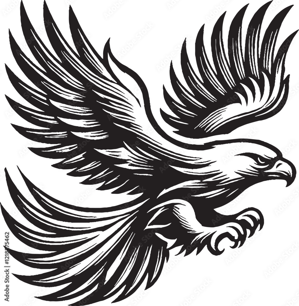 Obraz premium eagle silhouette vector illustration