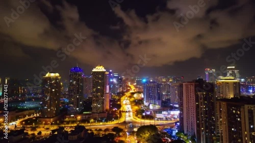 Wallpaper Mural Vibrant Cityscape at Night Torontodigital.ca