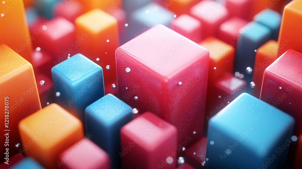 Abstract colorful 3D cubes background. Abstract colorful 3D cubes background.
