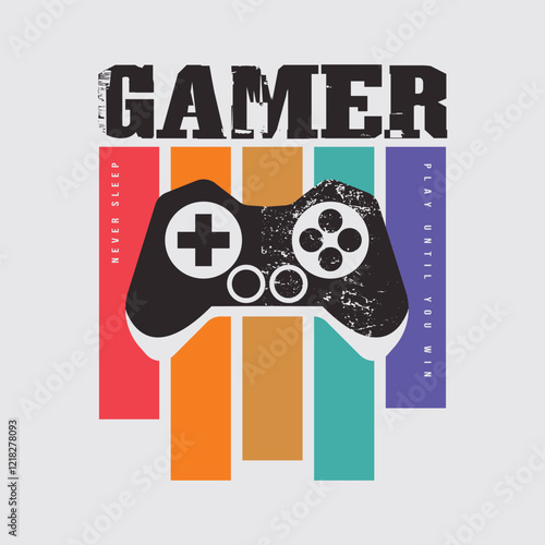 Gamer Illustration typography for t shirt, poster, logo, sticker, or apparel merchandise