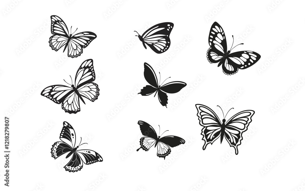 Fototapeta premium Simple butterfly icon logo vector illustration isolated stock