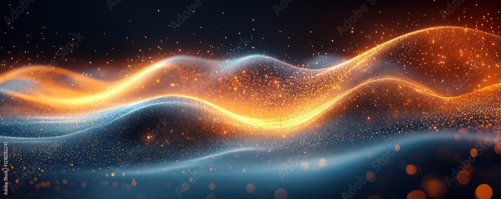 Vibrant Abstract Waves of Light in Cosmic Harmony with Glowing Particles and Colorful Energy Flow Vibrant Abstract Waves of Light in Cosmic Harmony with Glowing Particles and Colorful Energy Flow
